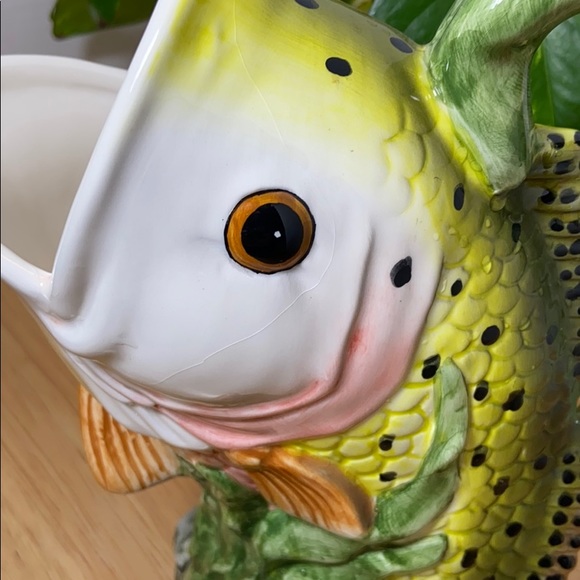 Vintage Fish Pitcher Polychrome Ceramic Chinese - Picture 7 of 10